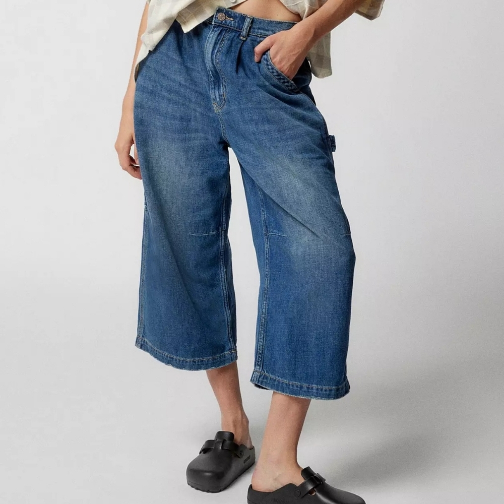 BDG Urban Outfitters Meg Carpenter Cropped Capri Barrel Jeans Sz 25 100% Cotton